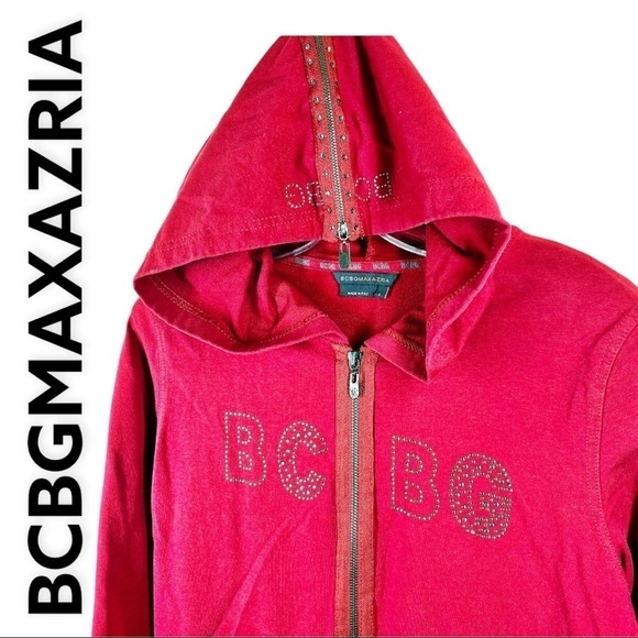 BCBGMAXAZRIA Y2K Red Rhinestone Logo 2 Piece Track Suit, Size Large - Picture 15 of 15